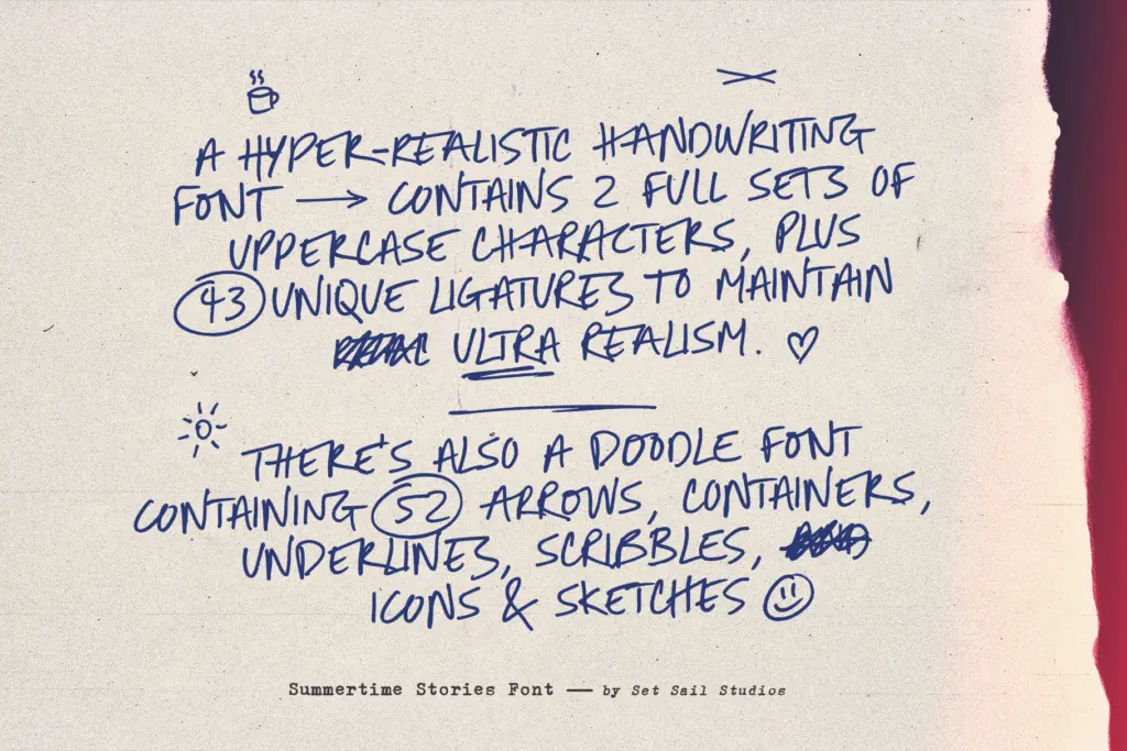 Summertime Stories specimen — Design style