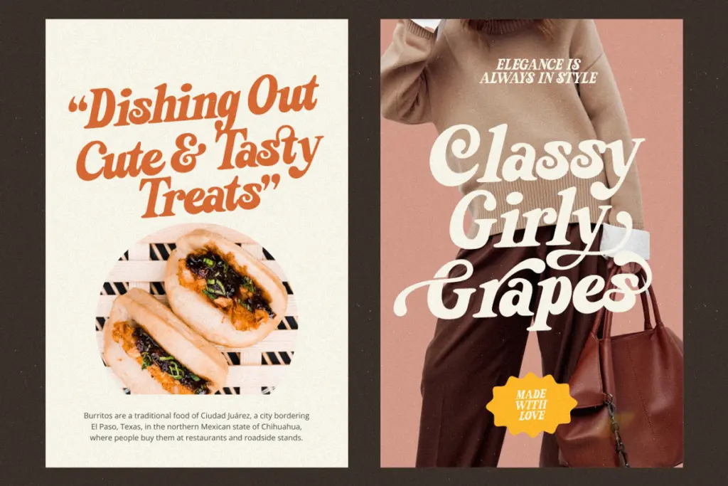 Sunday Eighties Font specimen — Character set and features