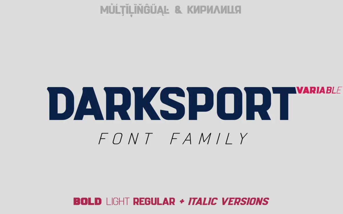Darksport: a six-weight sans built for sports branding and badge logos