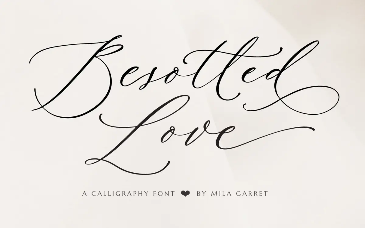 Besotted Wedding Calligraphy: a swash-heavy script for bridal branding