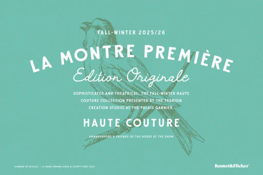 Summer in Seville specimen — Character set and features