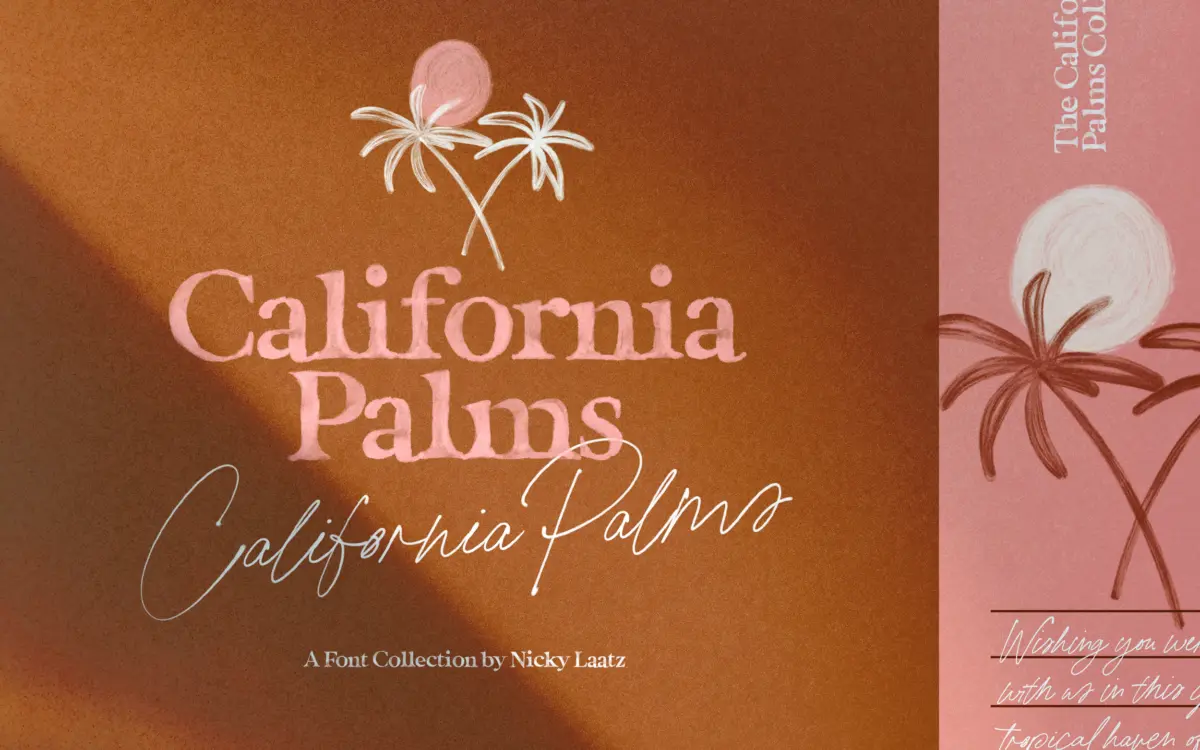 California Palms: a textured serif-and-script bundle for summer branding
