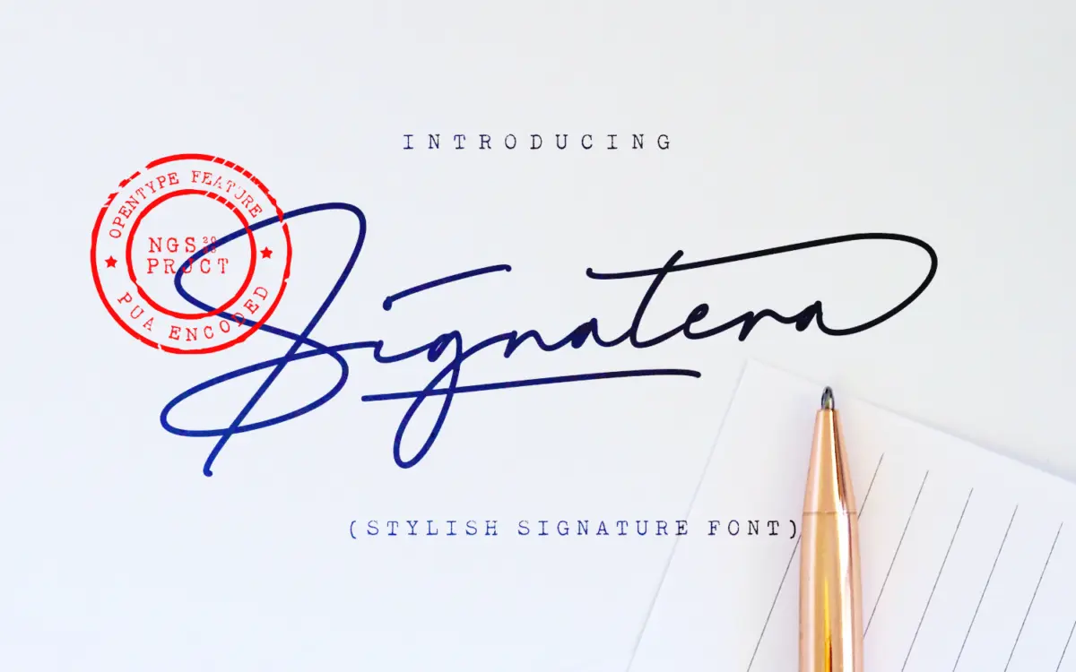 Signatera: a signature-style script for logos and quiet branding