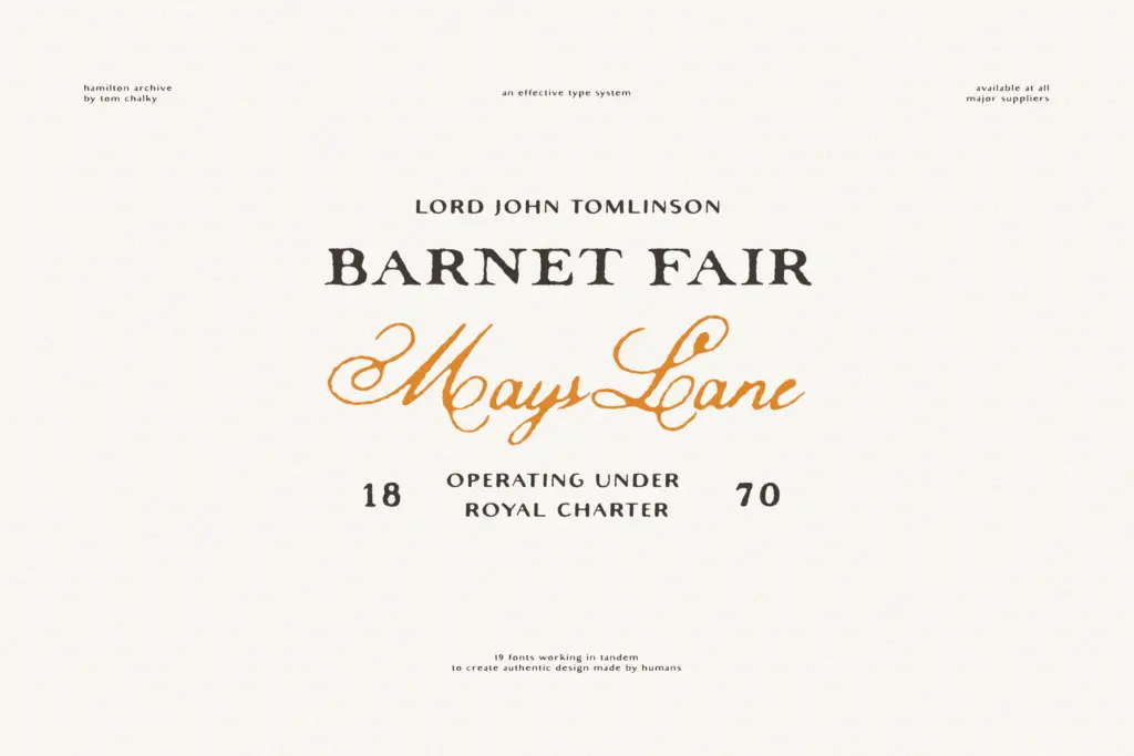 Hamilton Archive specimen — Design style