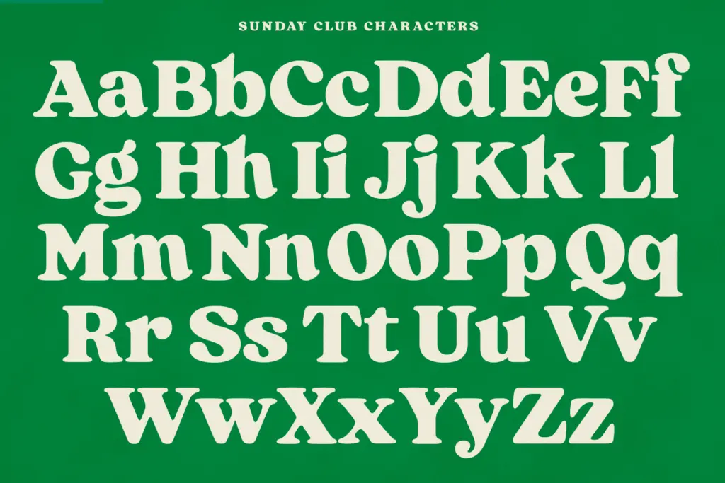 Sunday Club specimen — Use cases