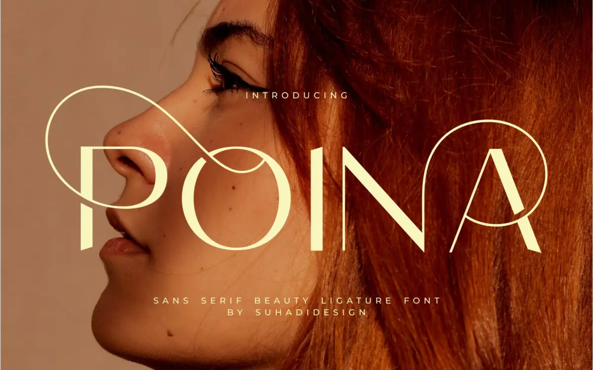 Poina: an all-caps ligature sans for beauty and fashion branding
