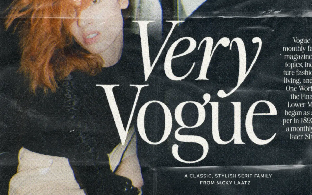 The Very Vogue Serif Family: high-contrast glamour serif with a working text partner