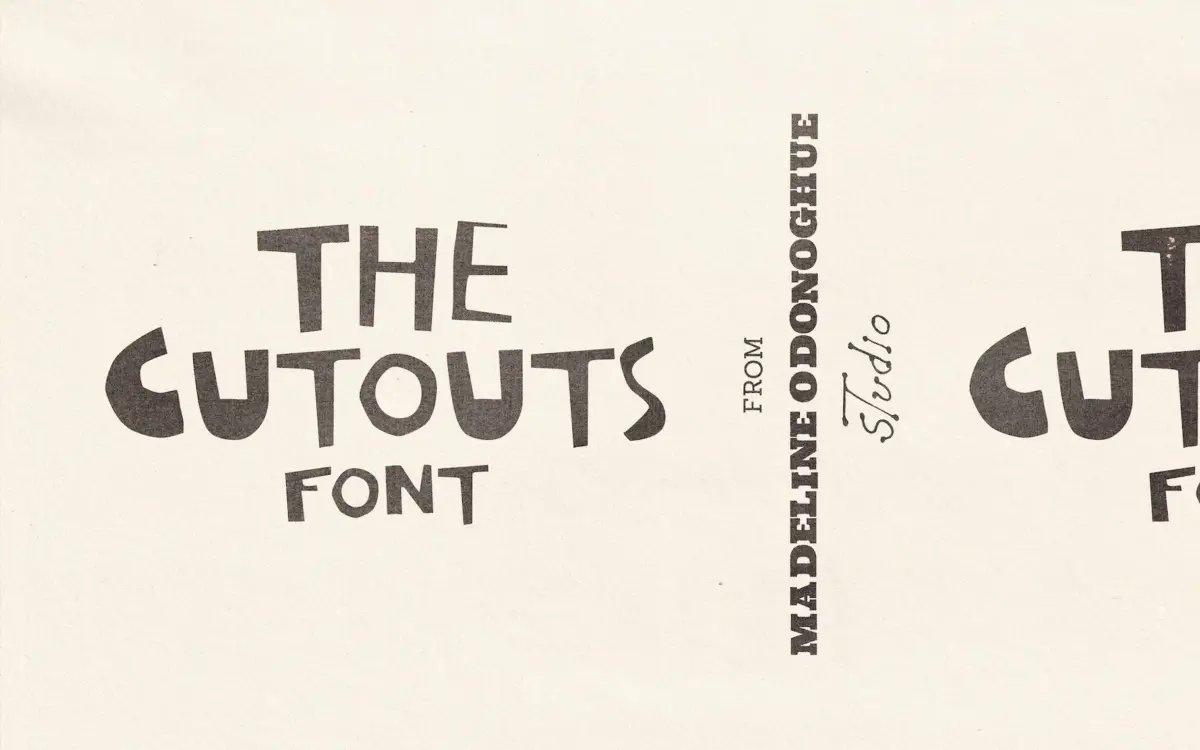 The Cutouts: a hand-scissored display face for jazz-poster energy