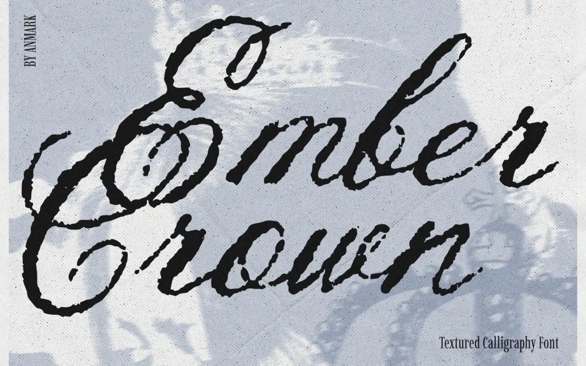 Ember Crown: a textured brush script for fashion and beauty branding