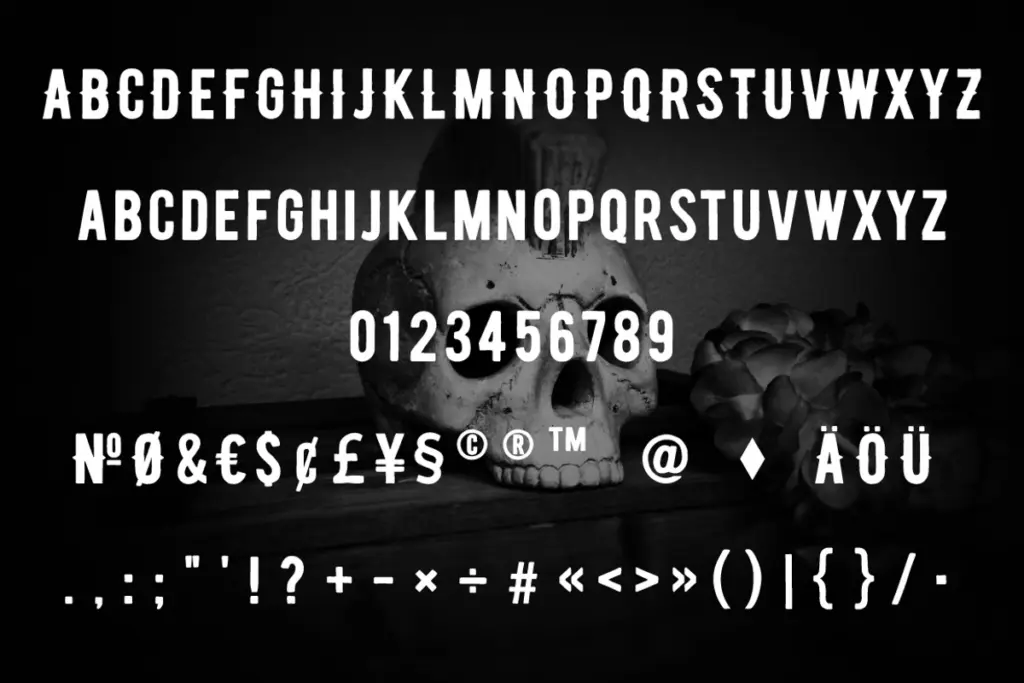 Biker Diamond Typeface specimen — Use cases