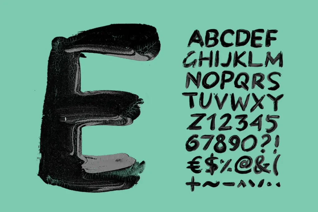 Black Paint Font specimen — Design style