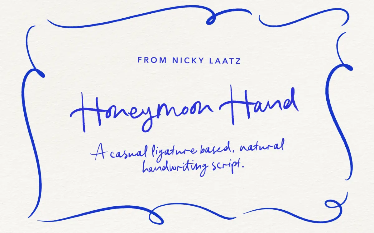 Honeymoon Hand Script & Doodles: a loose, romantic hand for wedding stationery