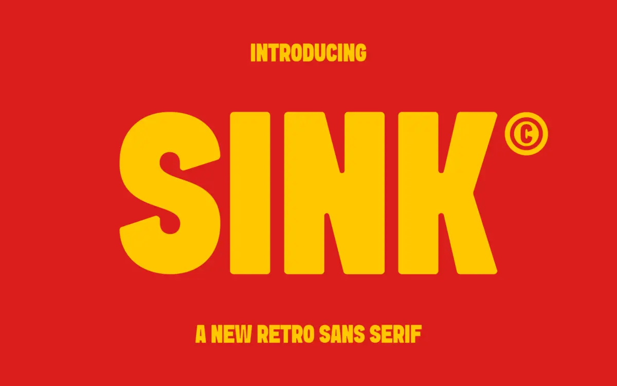 Sink: a bold retro sans built for titling and packaging punch
