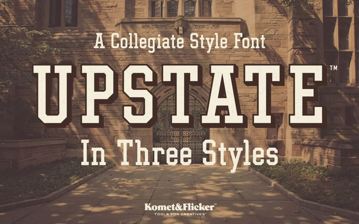 Upstate: A Collegiate Slab Serif for Team Names and Varsity Logos