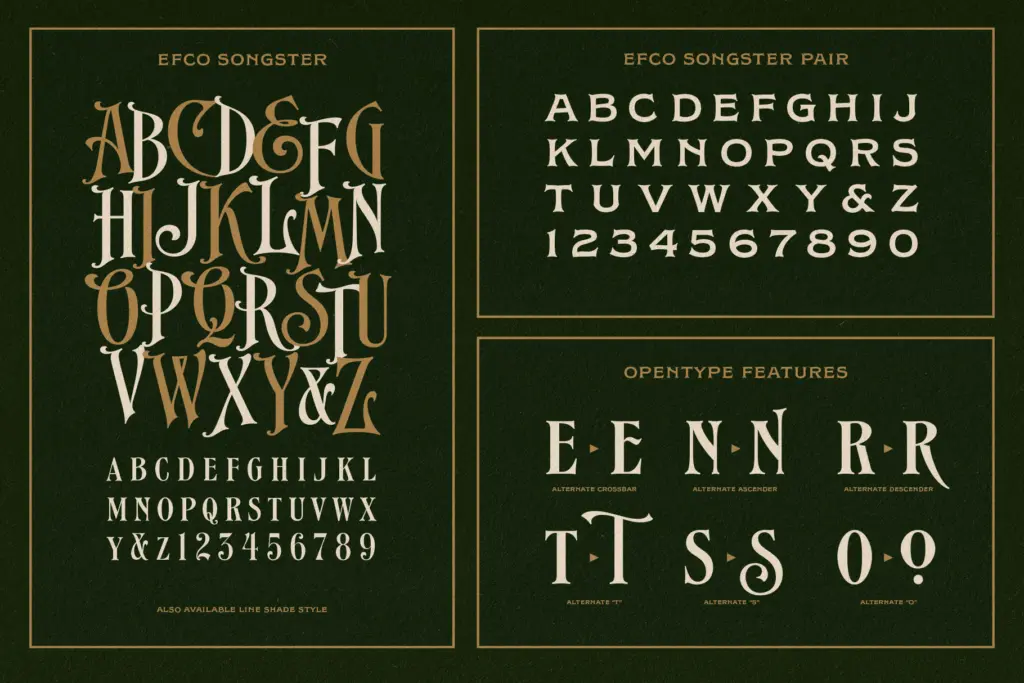 Songster specimen — Design style