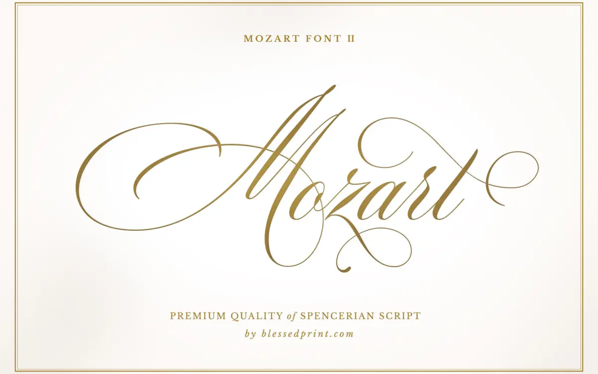 Mozart II Basic: a Spencerian-copperplate script for wedding DIY work