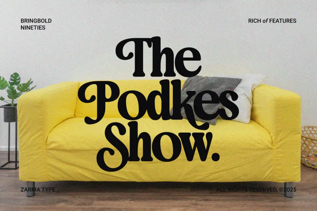 Bringbold Nineties specimen — Design style