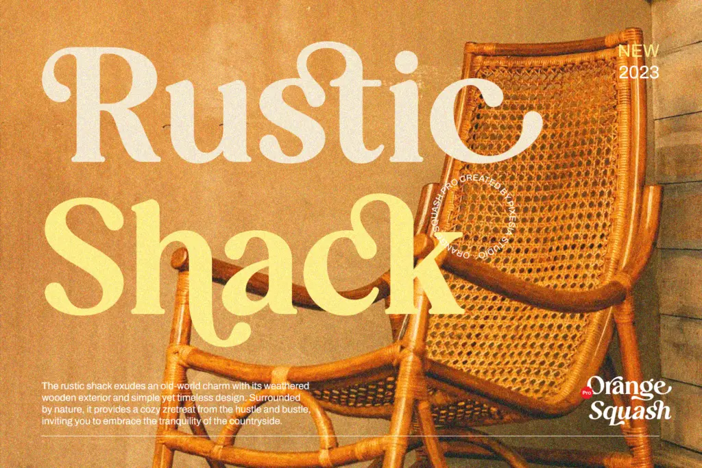 Orange Squash Pro specimen — Design style