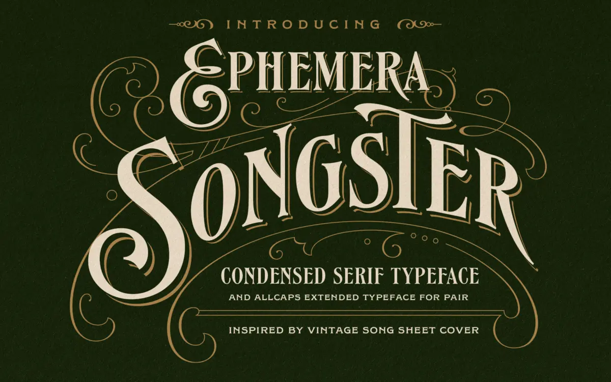 Songster: a thick-and-thin vintage display serif for headlines and labels