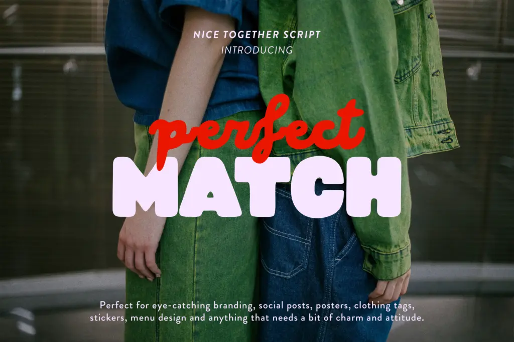 Nice Together Playful Vibe Script specimen — Design style
