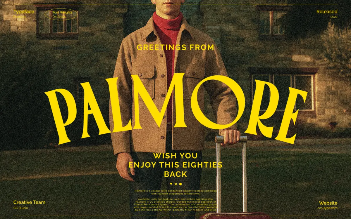 Palmore: A Condensed Vintage Serif Built for Headline Rhythm
