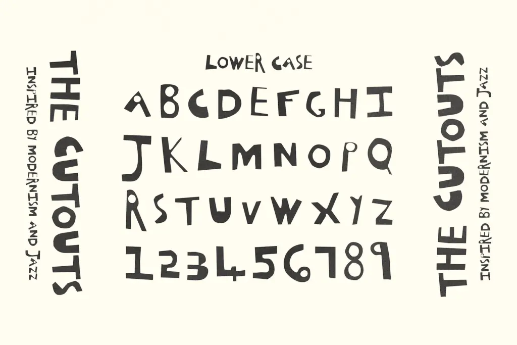The Cutouts specimen — Character set and features