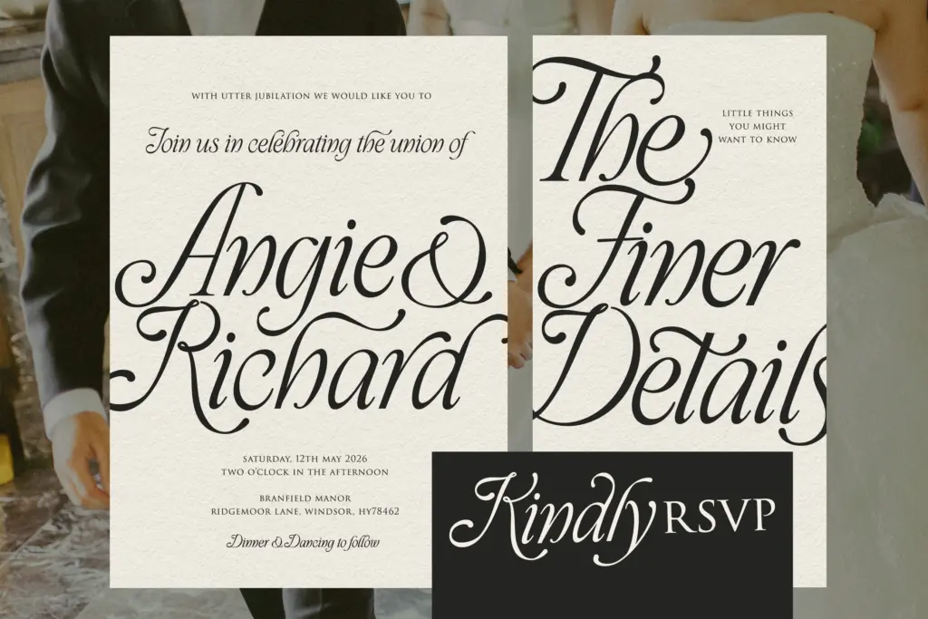 Take Me To Tuscany specimen — Character set and features