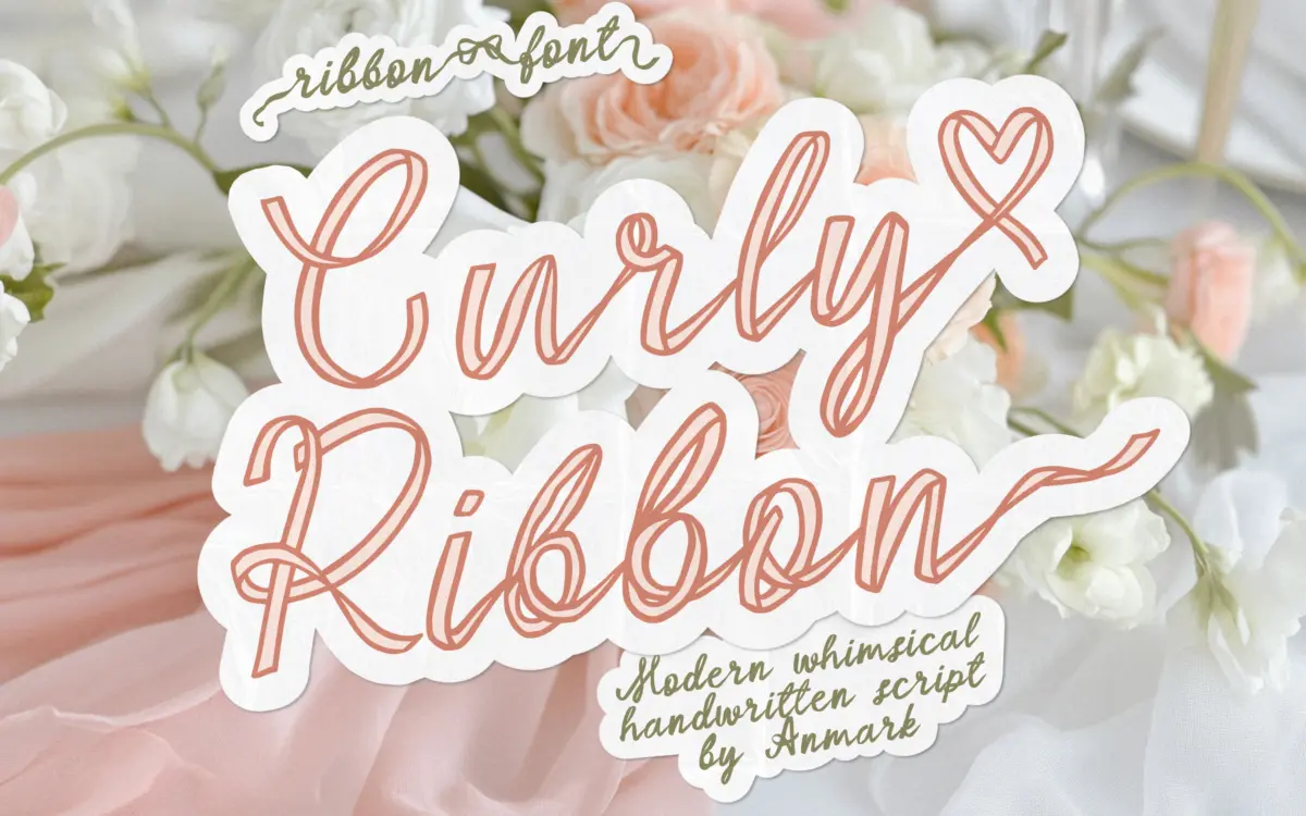 Curly Ribbon: a novelty script that draws letters as looping ribbon