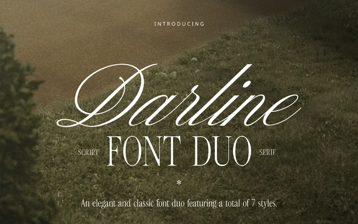 Darline Font Duo: a serif-and-script pairing for quiet branding work