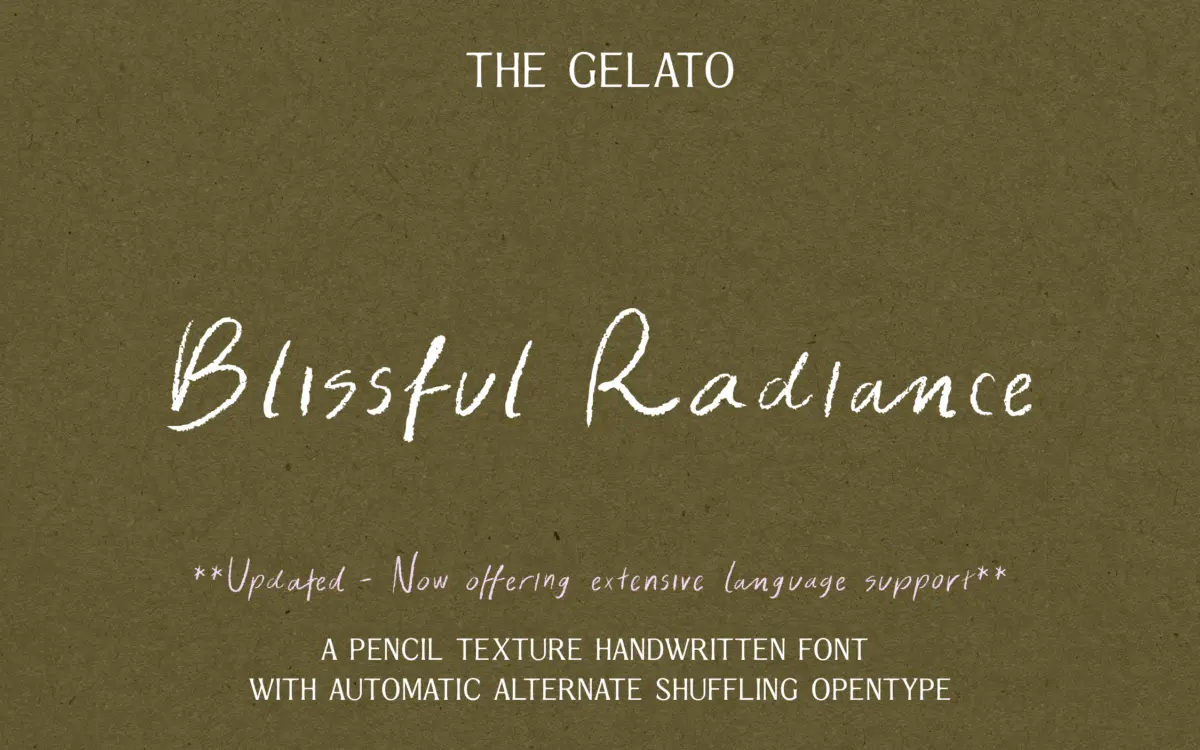 Blissful Radiance: a pencil-textured script for warm, personal branding