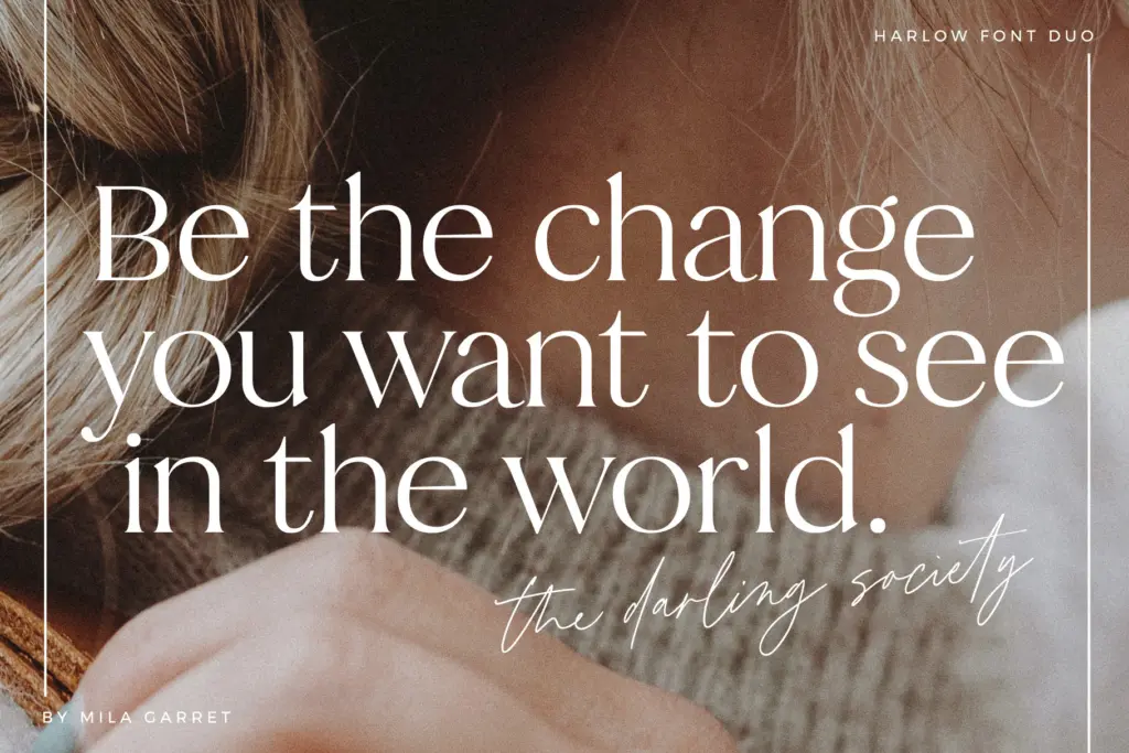 Harlow Serif Script Modern Font Duo specimen — Use cases