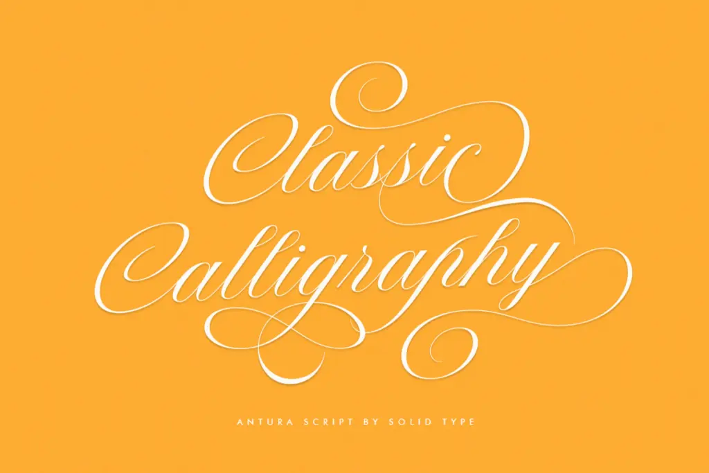 Antura Script specimen — Design style