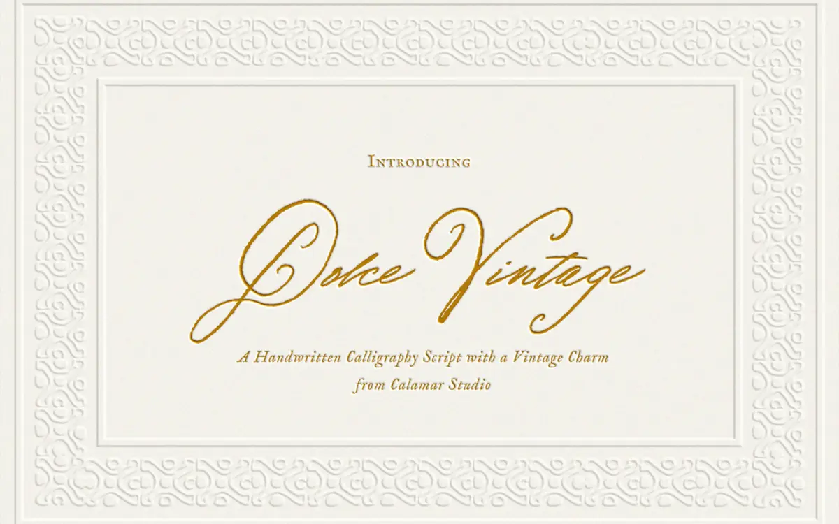 Dolce Vintage: a textured pen script for wedding stationery