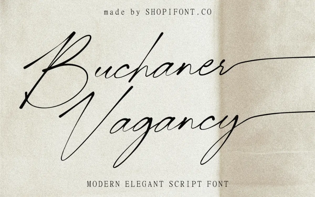 Buchaner Vagancy: a modern script for wedding and branding work