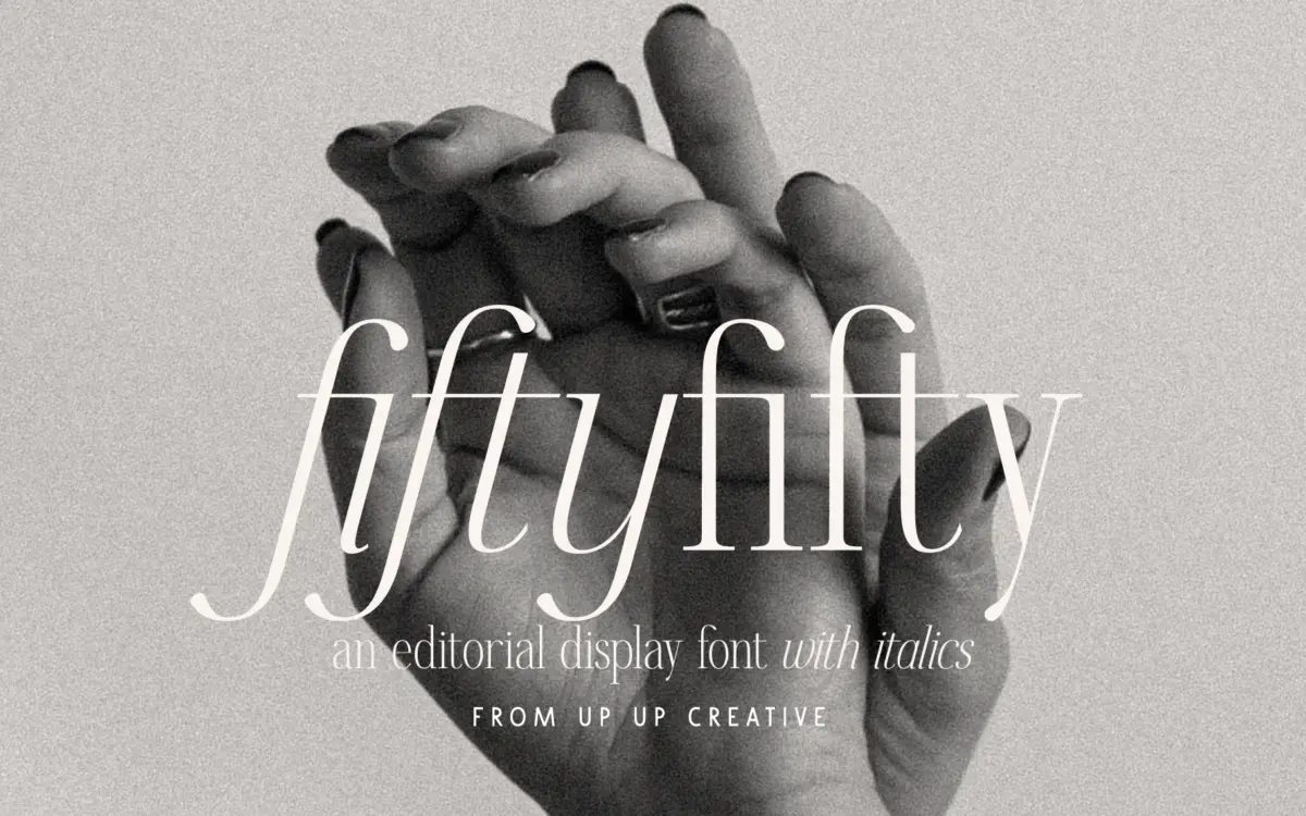 Fifty Fifty Serif: an editorial serif with ligature-heavy italics for branding work