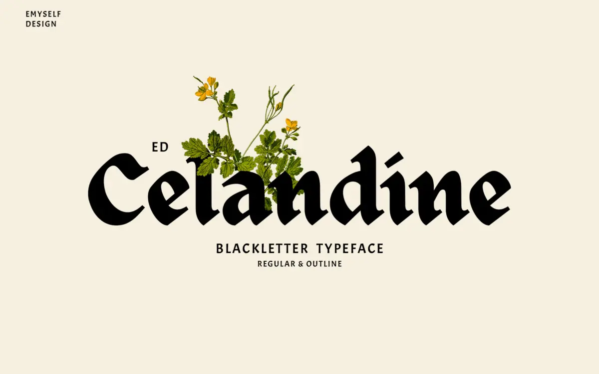 ED Celandine: A Streamlined Blackletter for Logos and Apparel