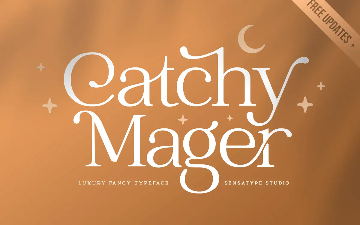 Catchy Mager: a ligature-heavy serif for logotypes and short branding lines