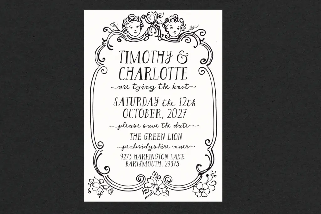 The Romantic Font specimen — Design style