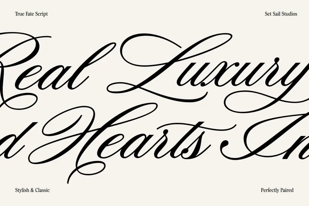 True Fate specimen — Design style