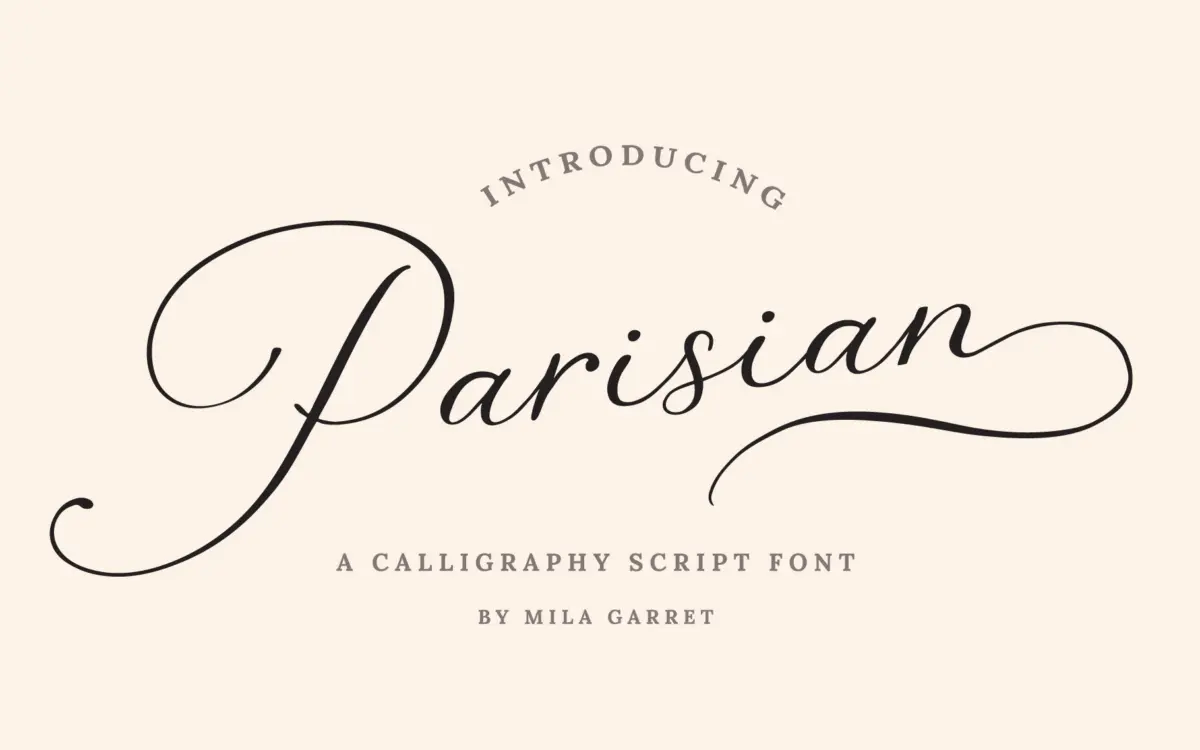 Parisian Vintage Calligraphy Script: a swash-heavy script for invitations and branding