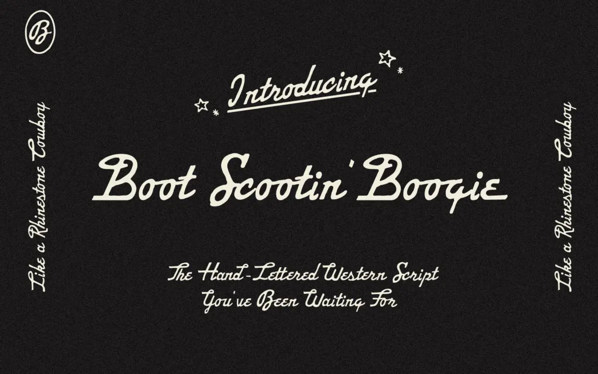 Boot Scootin' Boogie Script: a hand-lettered Western script for saloon-era branding