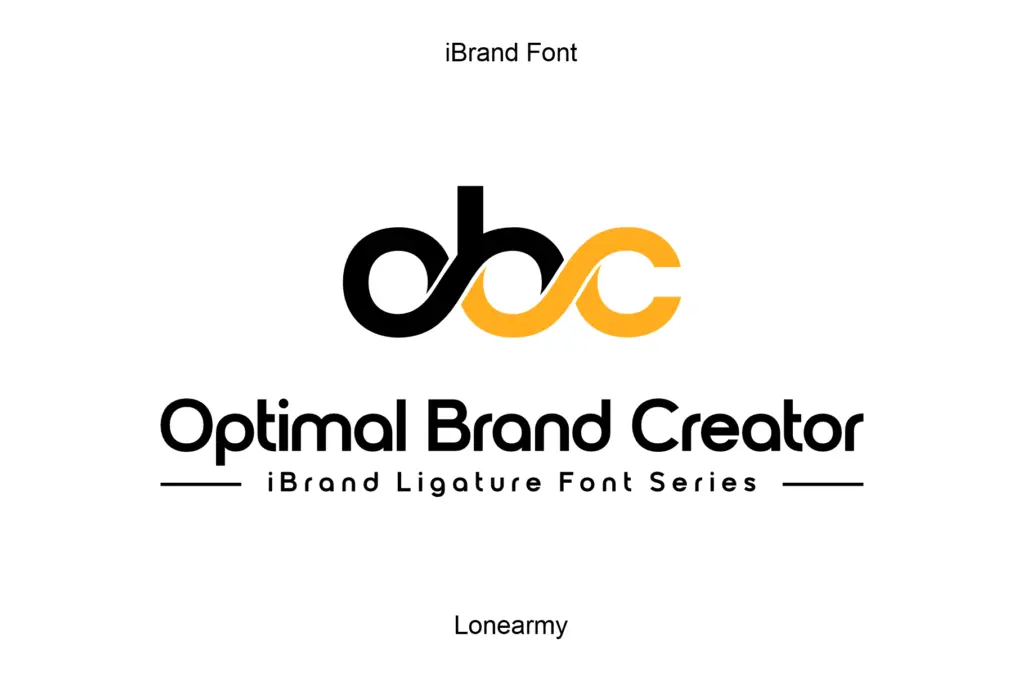 iBrand Ligature specimen — Character set and features
