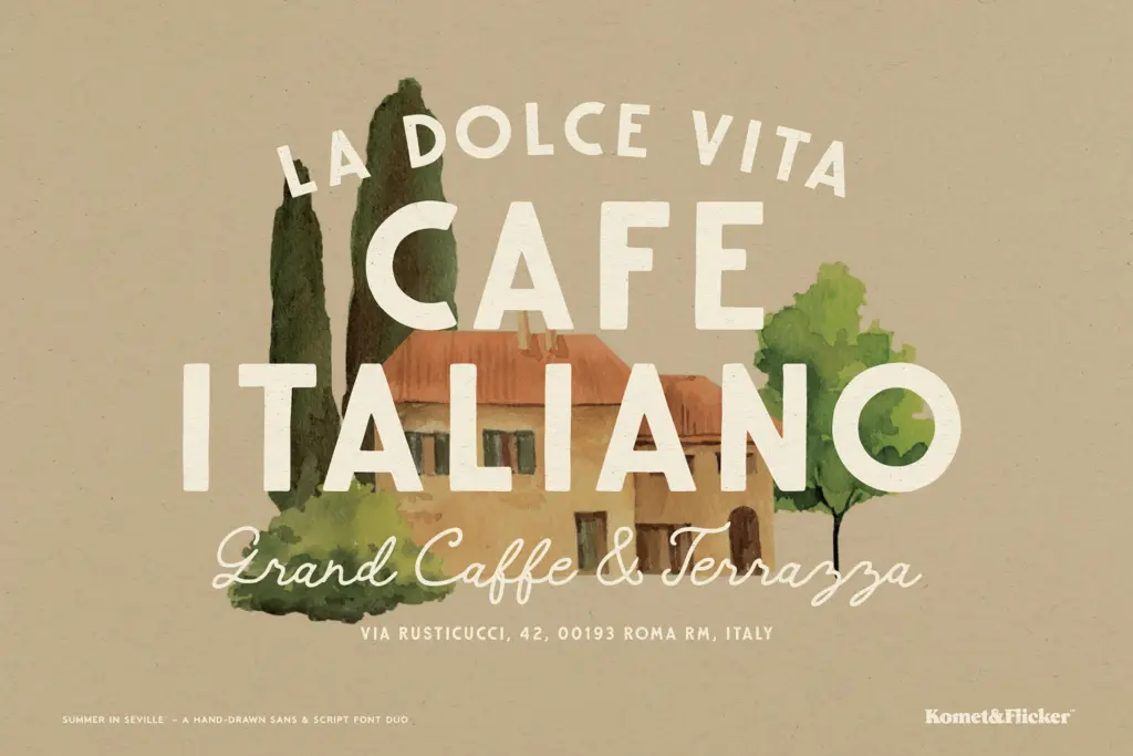 Summer in Seville specimen — Design style