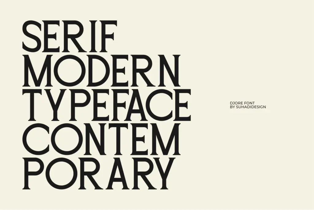 Djore specimen — Design style