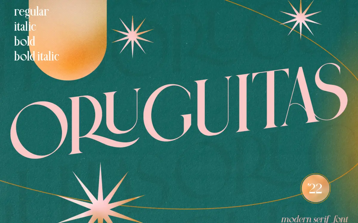 Oruguitas: a high-contrast modern serif built for emphasis, not body copy