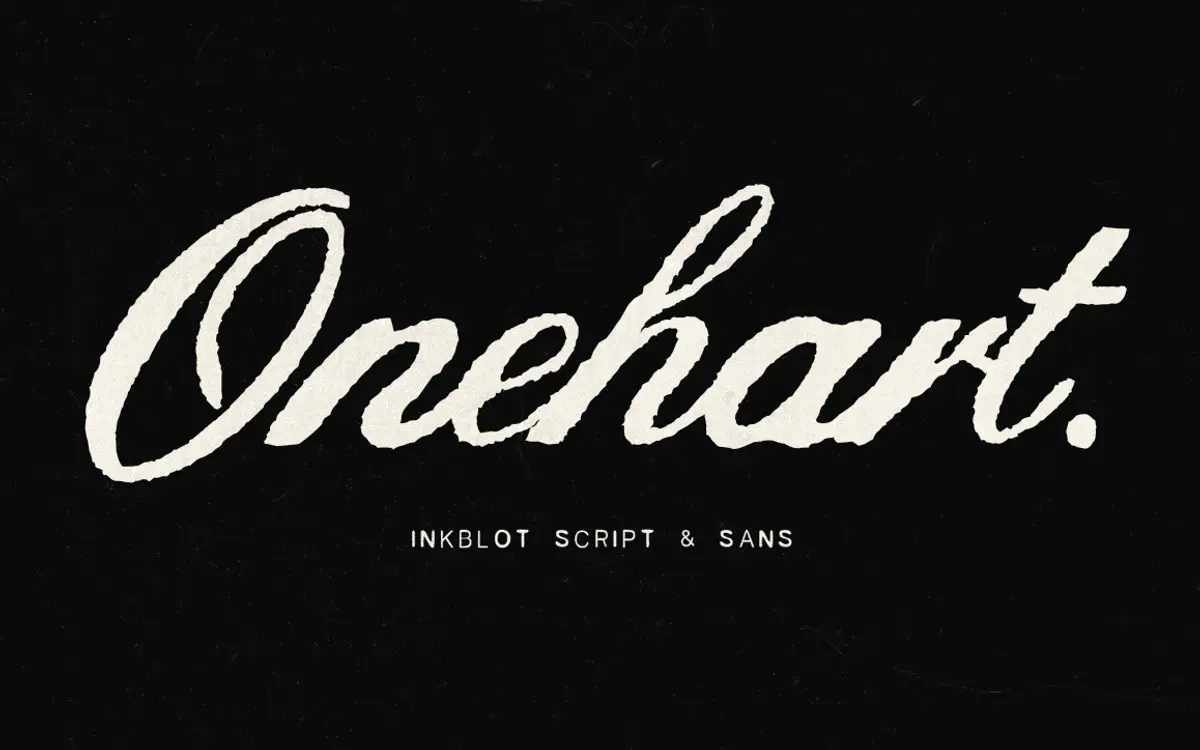Onehart Script & Sans: a distressed-ink font duo for streetwear and DIY branding