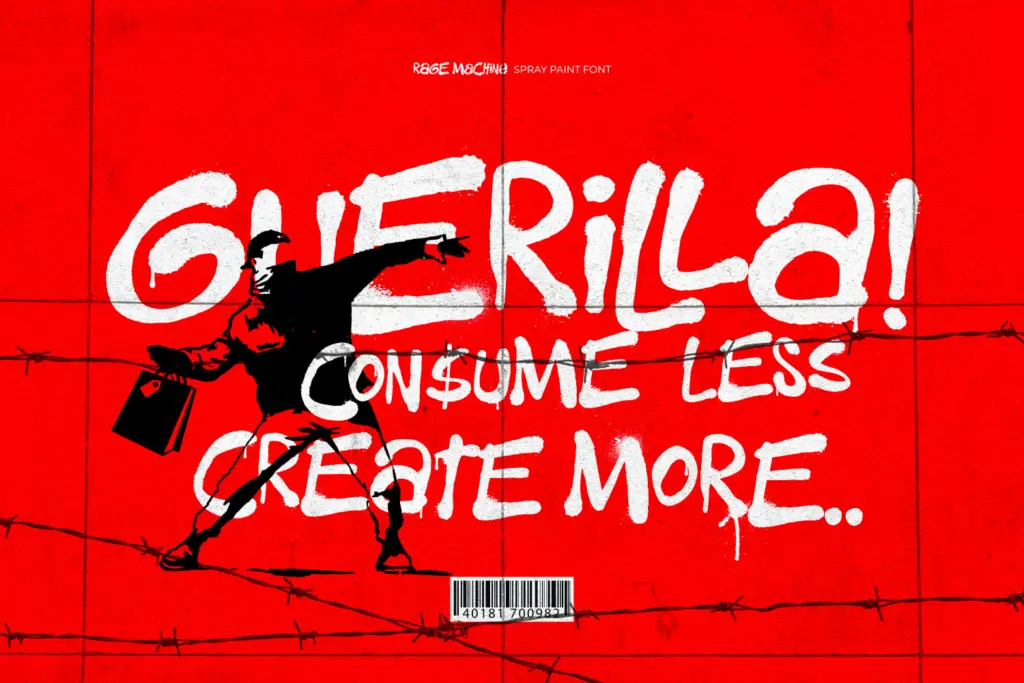 Rage Machine specimen — Design style