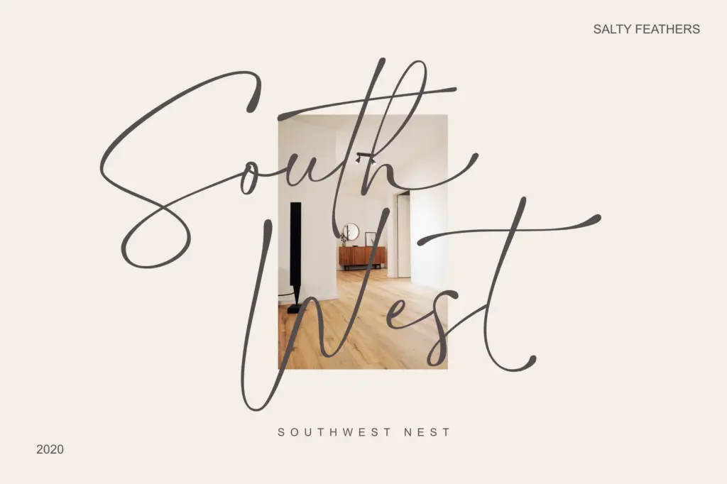 Salty Feathers specimen — Design style
