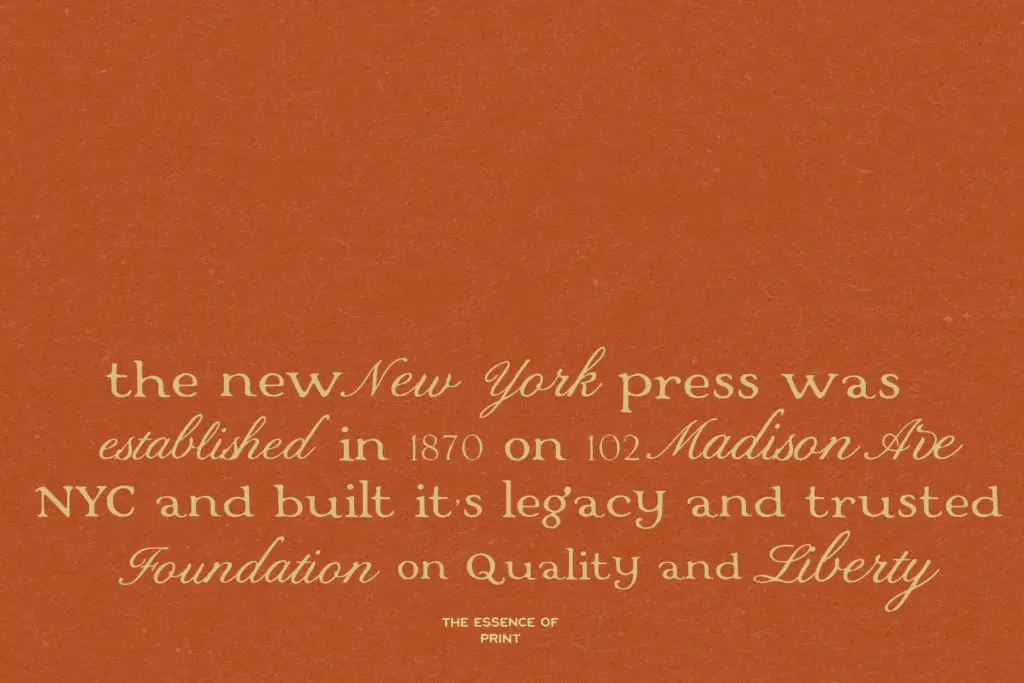 Vintage Serif & Calligraphy Script specimen — Design style