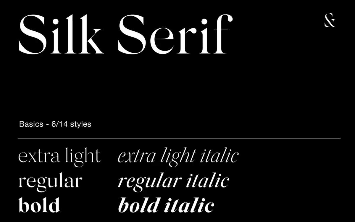 Silk Serif: a high-contrast editorial serif for fashion and luxury branding